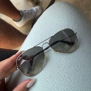 Ray-Ban Silver Frame Sunglasses with Dark Lenses